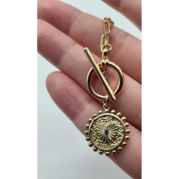 Women's Initial Necklace Gold Plated Paperclip Link Chain Necklace Coin Letter " - Picture 7 of 7